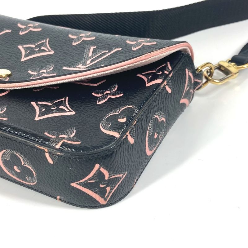 Louis Vuitton Shoulder Bag Mulatto Pochette Felicie M81471 Coated Canvas Black