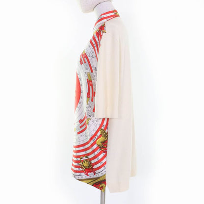 Hermes Vintage Astrology Twillene Silk Switch Cashmere Knit Short Sleeved Polo