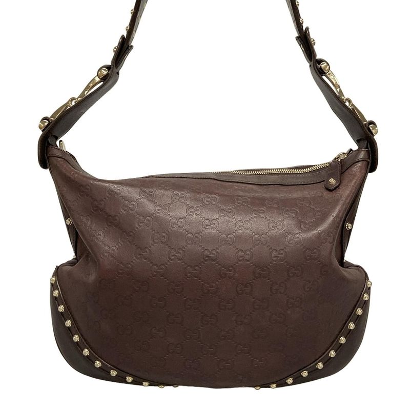 Gucci Shoulder Bag Striped Horsebit Sherry 153691 Dark Brown Green And Red