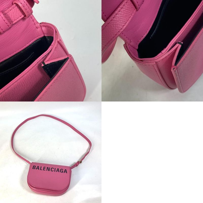 Balenciaga Shoulder Bag Ville Di 550639 Leather Pink
