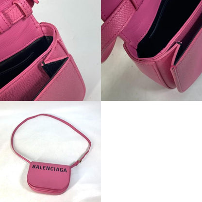 Balenciaga Shoulder Bag Ville Di 550639 Leather Pink