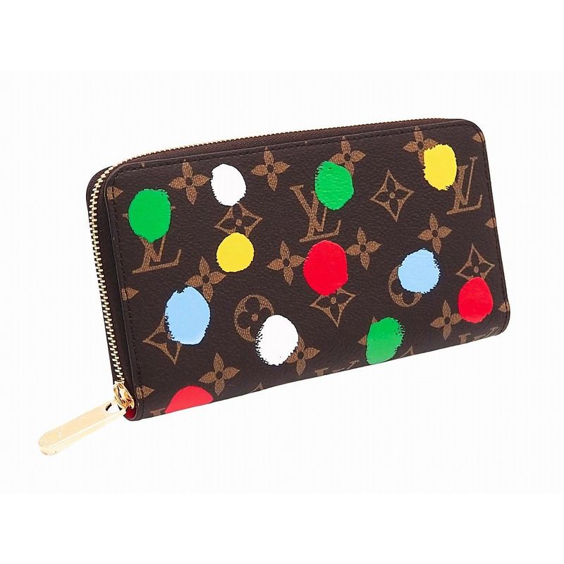 Louis Vuitton LV X Yk Zippy Wallet Painted Dot Monogram Canvas Polka