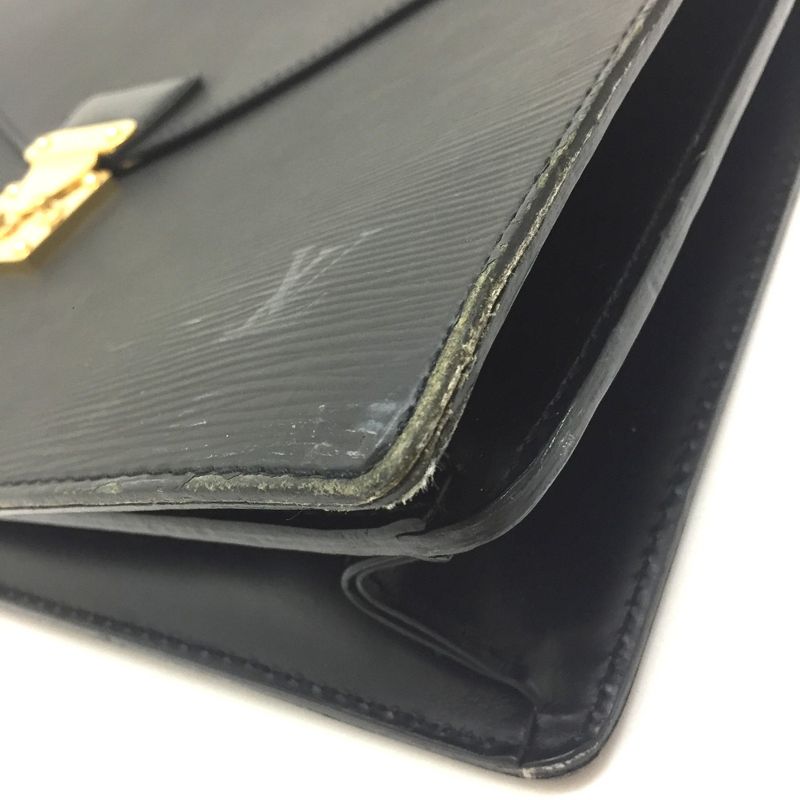 Louis Vuitton Business Bag Serviette Ambassador M54412 Epi Leather Creel Black