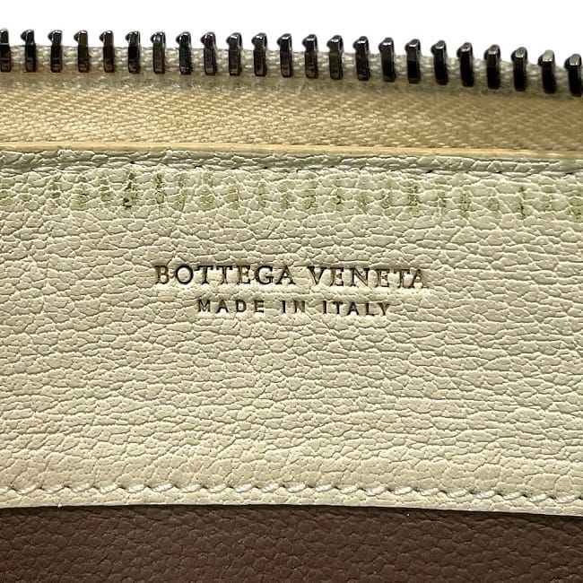 Bottega Veneta Round Zipper Long Wallet Cream Intrecciato Wallet