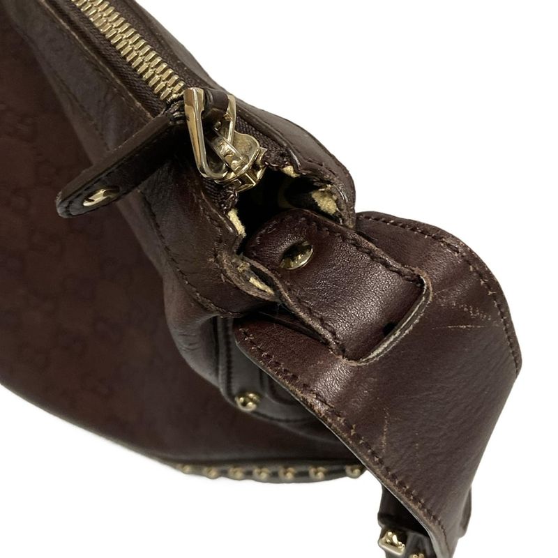 Gucci Shoulder Bag Striped Horsebit Sherry 153691 Dark Brown Green And Red