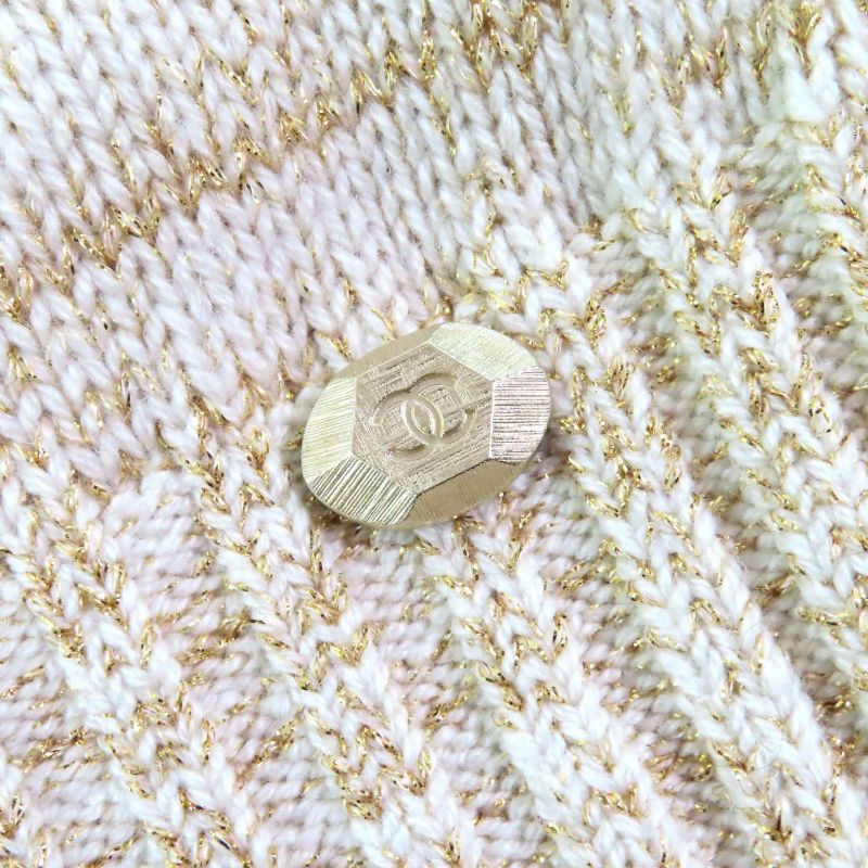 CHANEL 19A P61696 Cashmere Silk Blend Coco Mark Hardware Lame Yarn Design