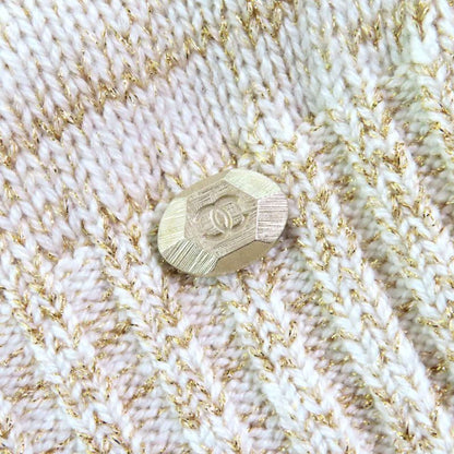 CHANEL 19A P61696 Cashmere Silk Blend Coco Mark Hardware Lame Yarn Design