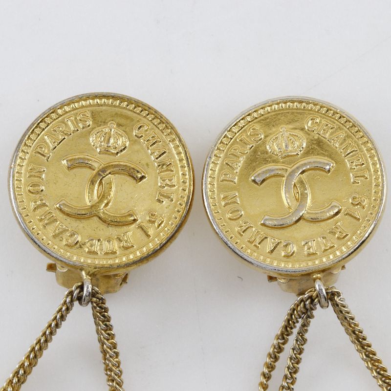 Chanel Matelasse Bag Motif Coco Mark Vintage Gold Plated 93A Ladies 37.8g