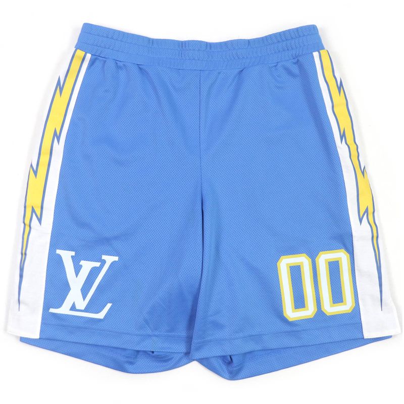 Louis Vuitton 22SS Amen Break LV Logo Sideline Mesh Sports Game Shorts Blue M