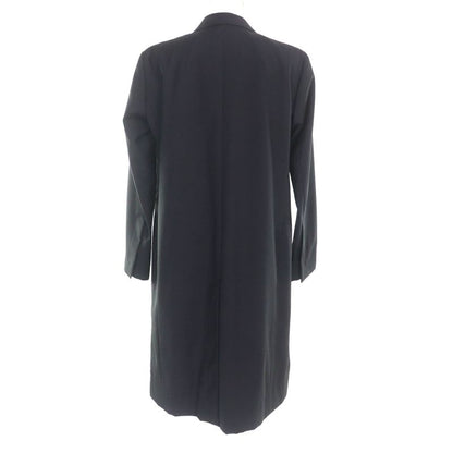 Celine 2 8T43 460A 100% Wool Front Open Crombie Coat Black 34 Made In France