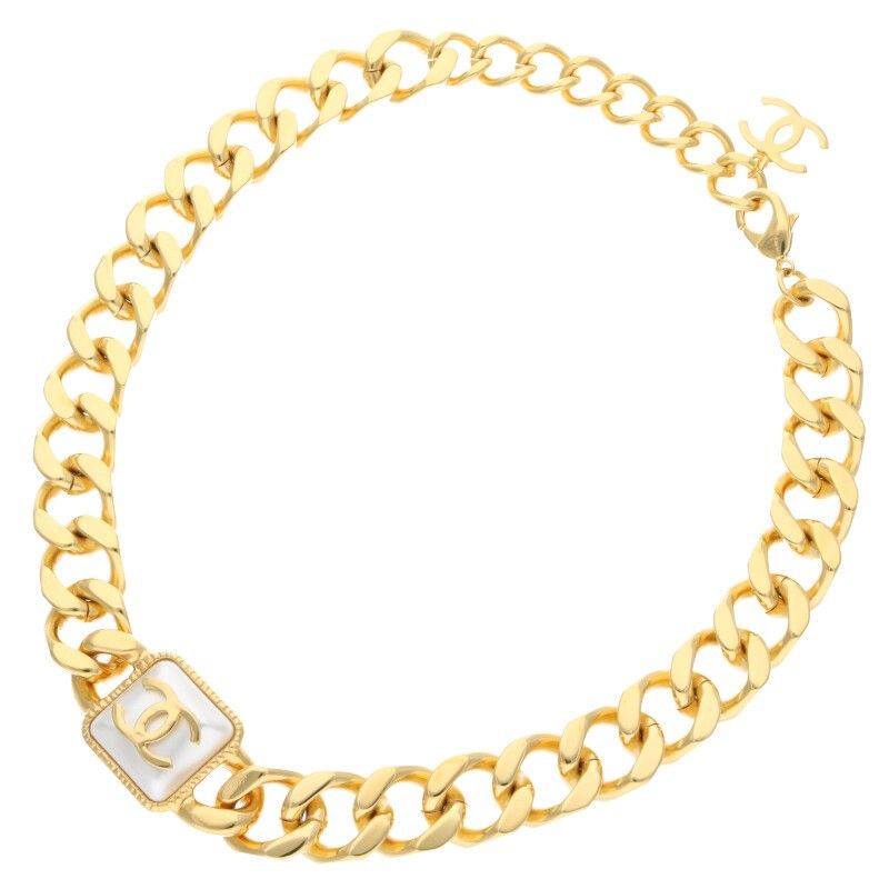 Chanel B20K Faux Pearl Chain Necklace Men's