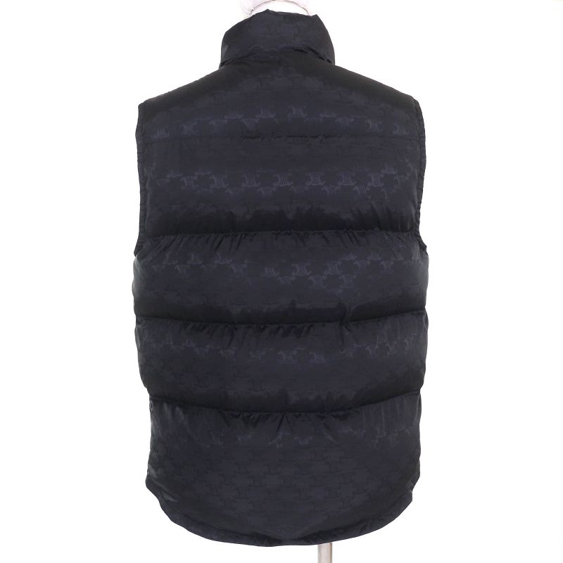 Celine 2w987795w Triomphe Badge Quilted Monogram Padded Vest Black 36 With