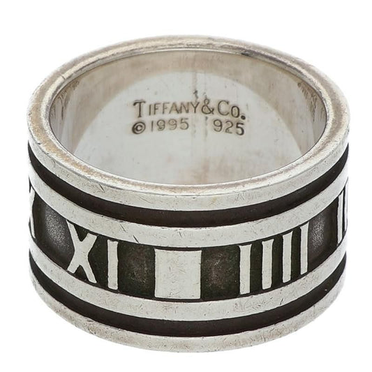 Tiffany & Co Atlas Wide Silver Ring Men's Size 14