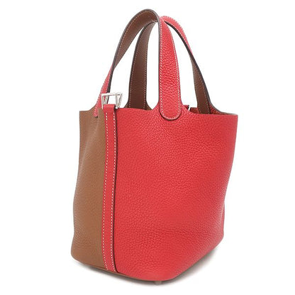 Hermes Handbag Picotin Lock PM Cazac Taurillon Clemence Rouge Coup and Gold