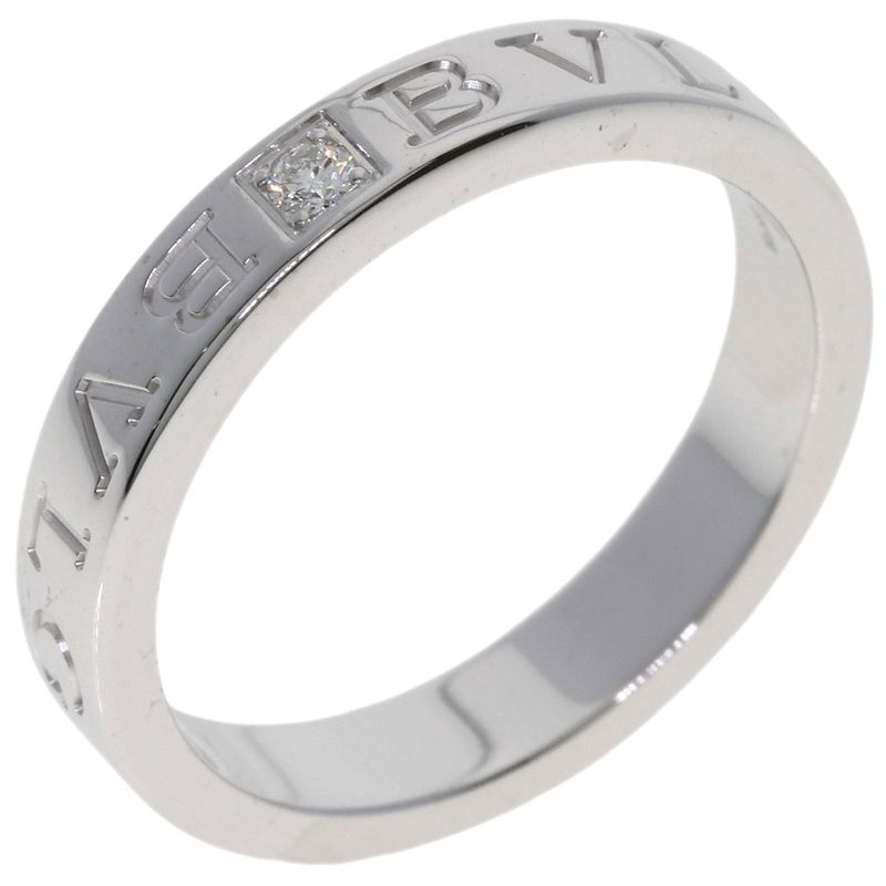 Bvlgari Bulgari Double Logo 1P Diamond Ring And Ring 18K White Gold Ladies