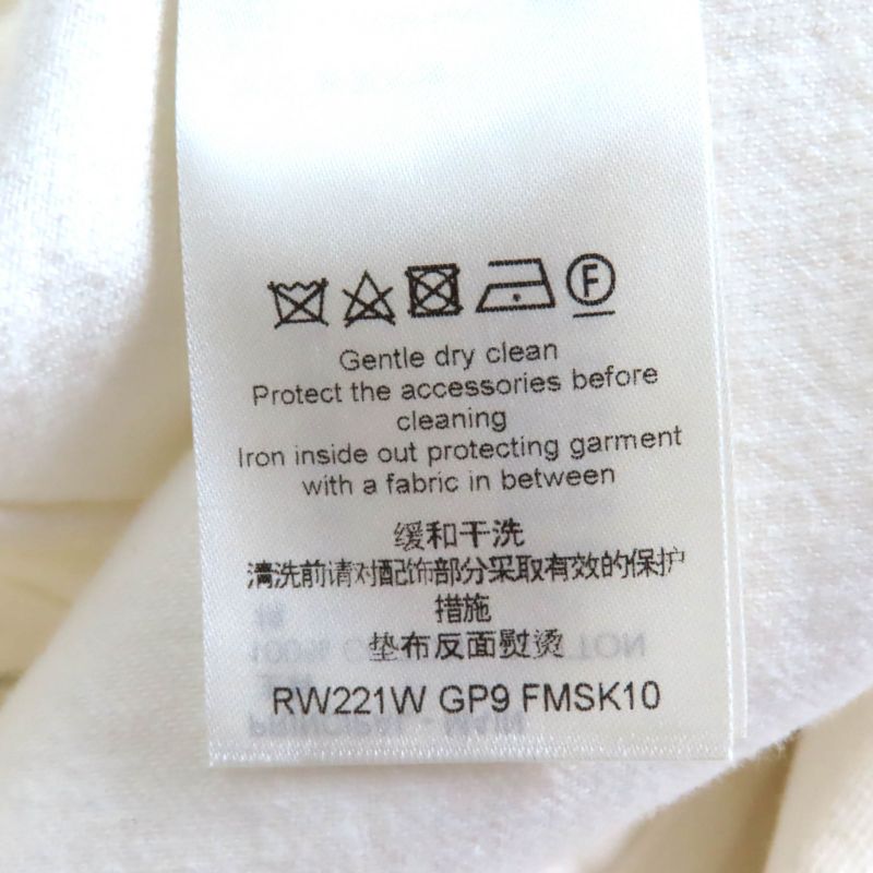 Louis Vuitton 100% Cotton Monogram Ribbon With Logo Button Front Slit White