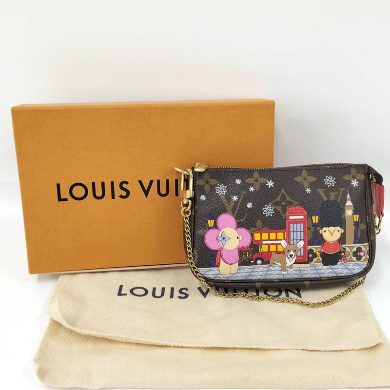 Louis Vuitton Mini Pochette Accessoire Handbag Monogram Vivienne Brown Multicolo