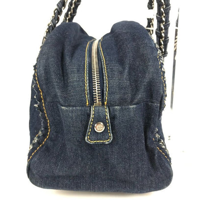 Chanel Shoulder Bag CC Coco Mark Chain Logo W Chain Denim Blue