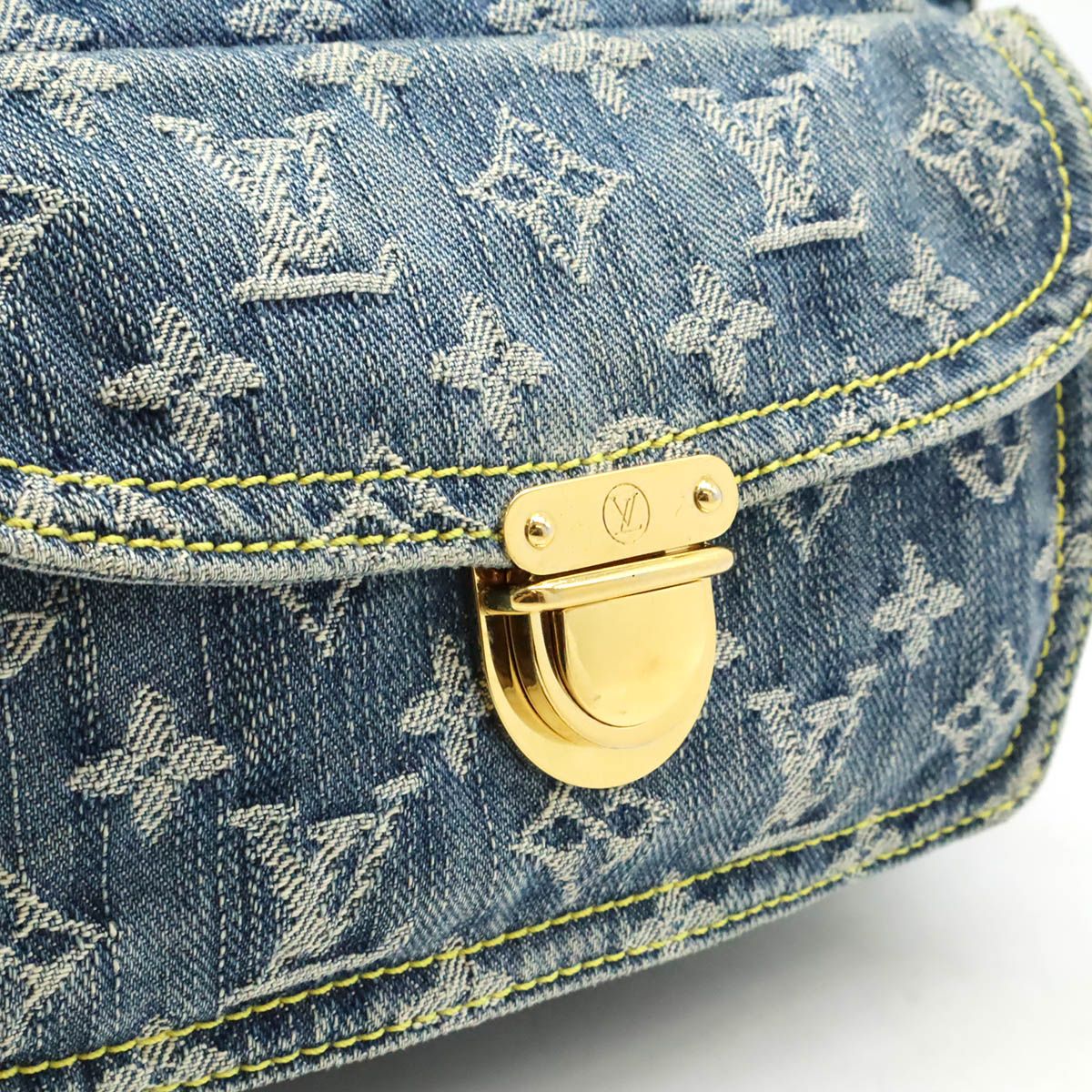 Louis Vuitton Monogram Denim Bum Bag Waist Bag Body Bag Shoulder Bag Blue Blue