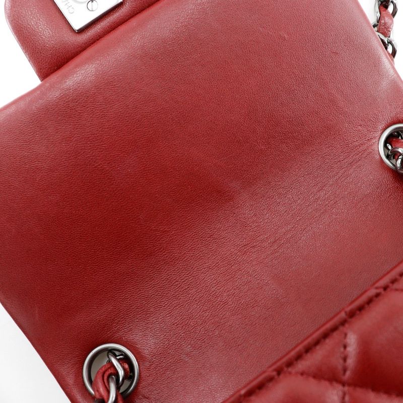 Chanel Mini Chain Shoulder Matelasse Lambskin Red Ladies Shoulder Bag