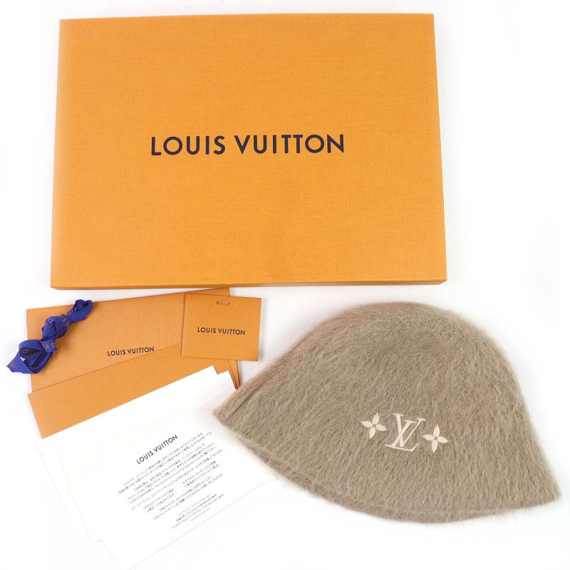 Louis Vuitton 2024 M1184s LV Fluffy Hat Mohair Wool Logo Embroidery Bucket Hat