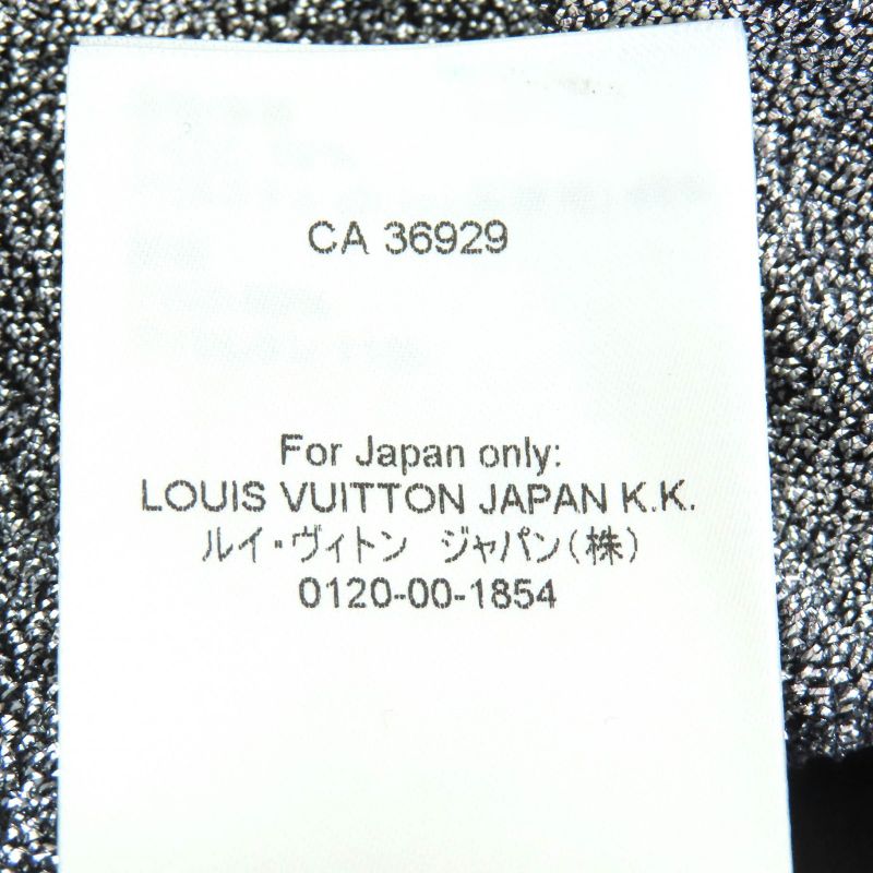 Louis Vuitton 23SS LV Logo Plate Pocket Design Lamé Knit Mini Skirt Silver XS