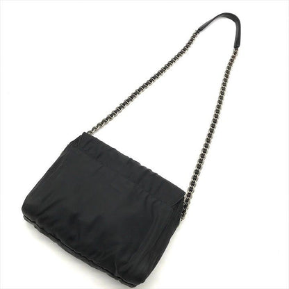 Prada Nylon Tessuto Chain Shoulder Bag Black