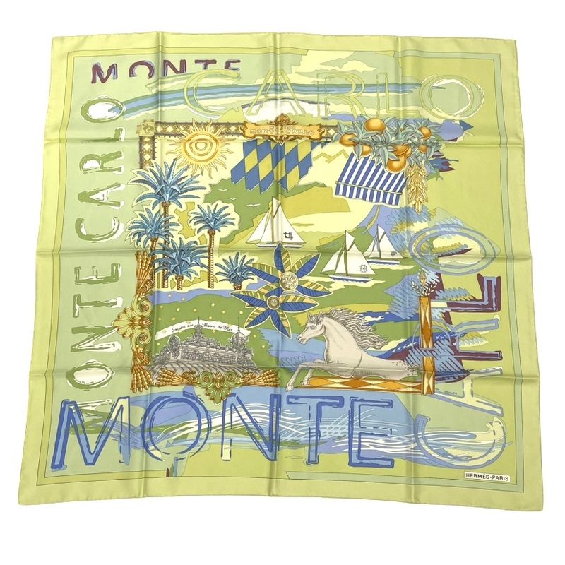 Hermes Carre 90 Silk Scarf Painter's Treasure Chest Monte Carlo Monte Carlo