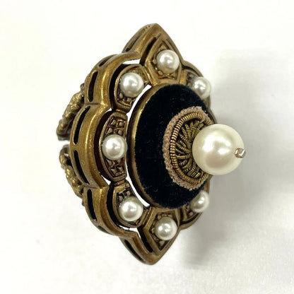 Gucci Michele Period GP × Faux Pearl Flower Ring 10 (actual Size 8) Rings
