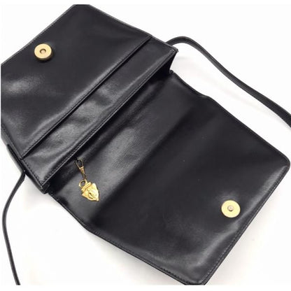 Gucci Leather Logo Shoulder Bag Black