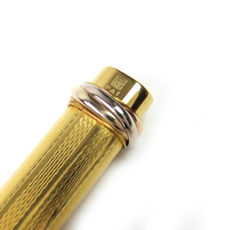 Cartier Vintage Trinity Ballpoint Pen With Cap Gold With Case Made In France