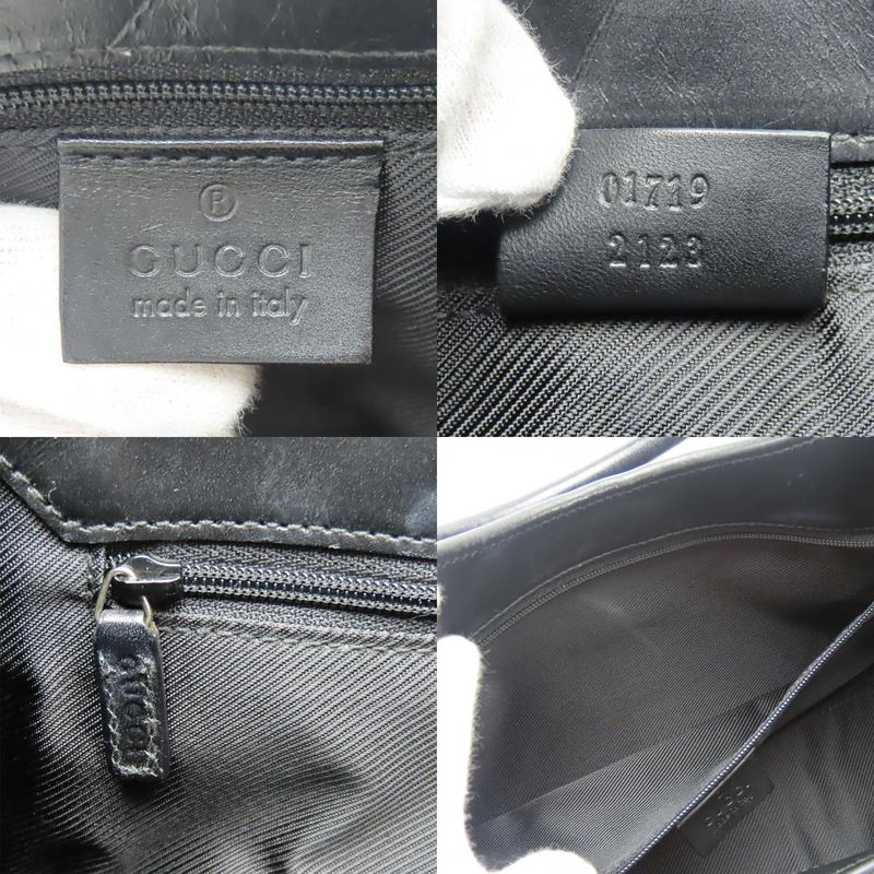 Gucci Handbag 01719 Jackie GG Canvas Black Silver Hardware Shoulder Usual Women