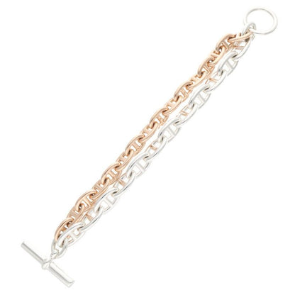 Hermes Chaine D'ancre GM MM 18K Pink Gold Silver Chaine D'ancre 2 Chain