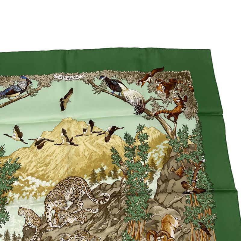 Hermes Scarf Carre 90 Silk Sichuan Green With Box