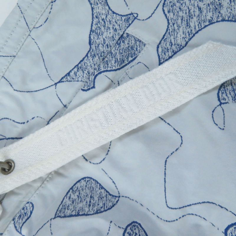 Christian DIOR 047p21a2863 Camouflage Pattern Shorts With Logo Charm Grey Navy