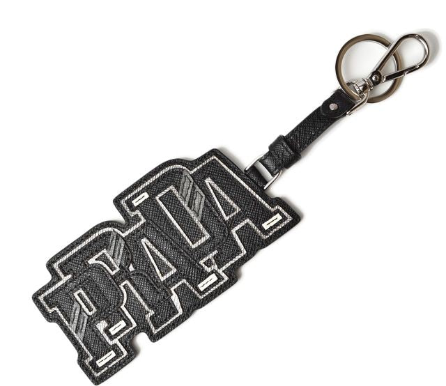 Prada Key Ring Key Holder Bag Charm NERO Black