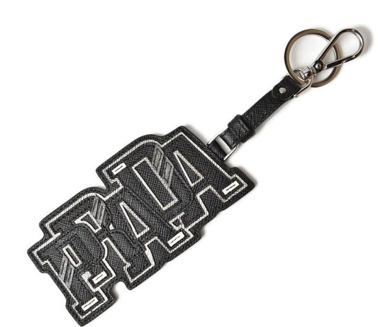 Prada Key Ring Key Holder Bag Charm NERO Black