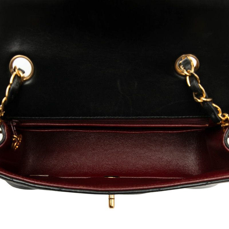 Chanel Diana Matelasse 23 Coco Mark Chain Shoulder Bag Black Lambskin Women