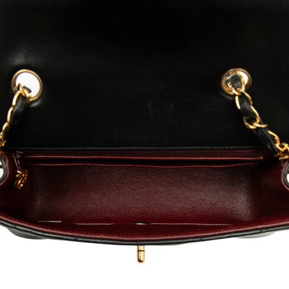 Chanel Diana Matelasse 23 Coco Mark Chain Shoulder Bag Black Lambskin Women