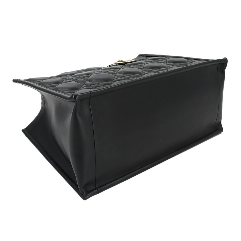 Christian DIOR Macrocannage Book Tote Medium 2way Shoulder Bag Leather 90291006