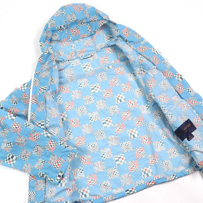 Louis Vuitton 21SS Hkb85w Distorted Damier LV Logo Zipper With Drawcord