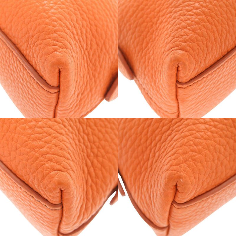 Prada Leather Orange Pouch Cosmetic Pouch 0778 Prada