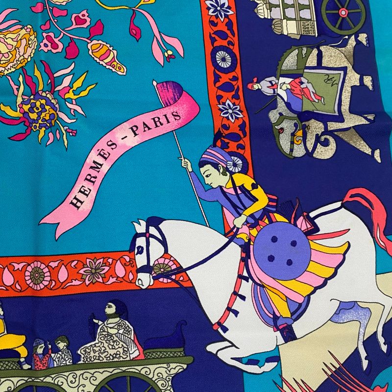 Hermes Carre 90 Scarf Large Silk Fantaisies Indiennes Dazzling India Multicolor