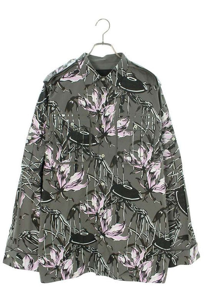 Prada 24SS Sc766 Print Design Oversized Long Sleeve Shirt Men's L