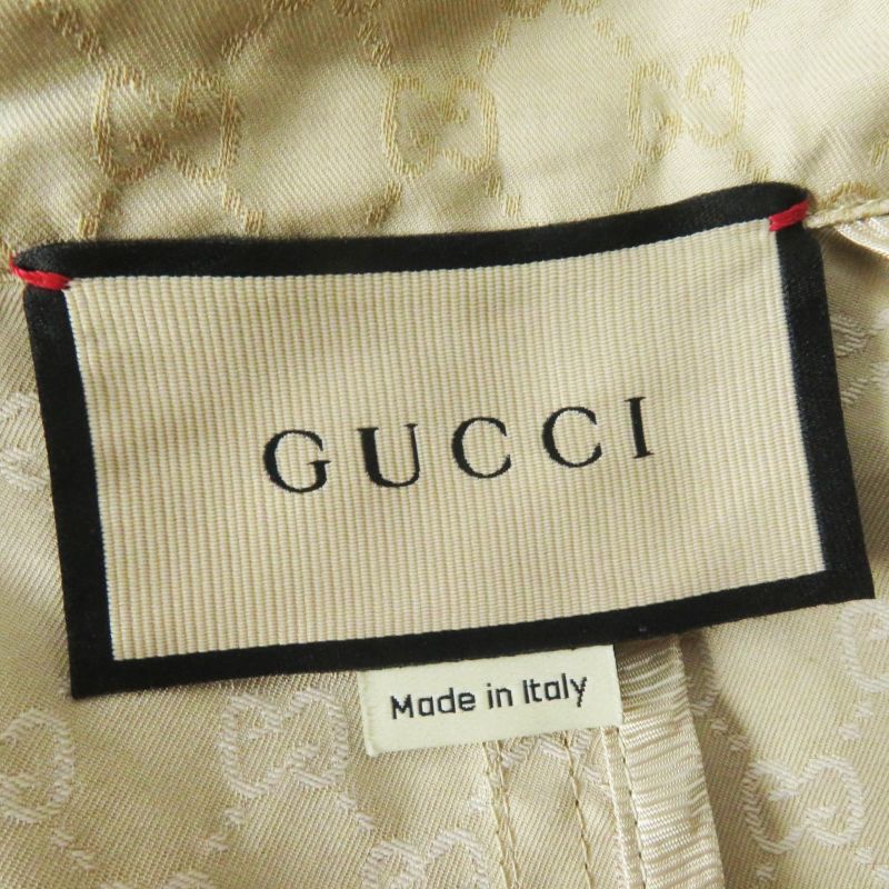 Gucci 2024 771441 GG Pattern Belted Wide Sleeves Oversilhouette Long Single