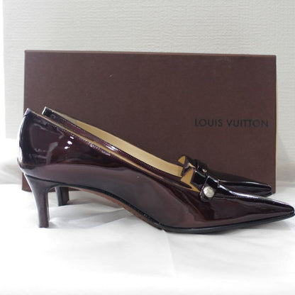 Louis Vuitton Stored Item Enamel Brown Heel Ladies 37