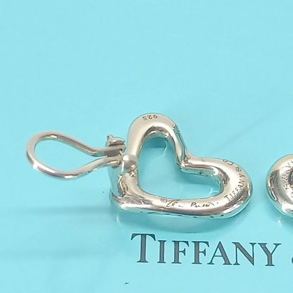 Open Heart Stud Earrings 925 Silver Tiffany &co