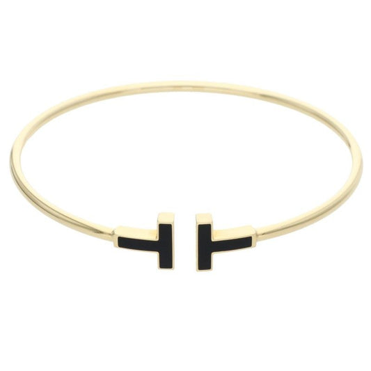 Tiffany & Co T-wire 18K Yellow Gold Onyx Bracelet Men's