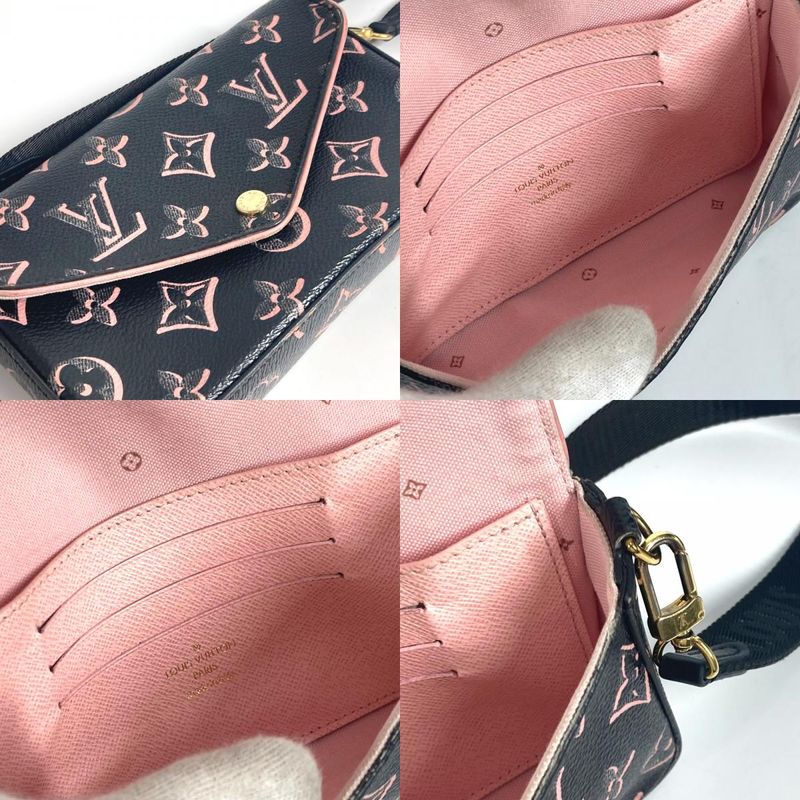 Louis Vuitton Shoulder Bag Mulatto Pochette Felicie M81471 Coated Canvas Black