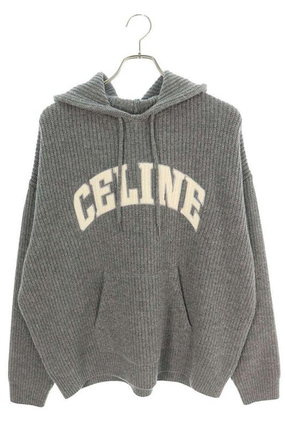 Celine 25SS Ry09m0r26 Logo Patch Knit Hoodie Men's XS